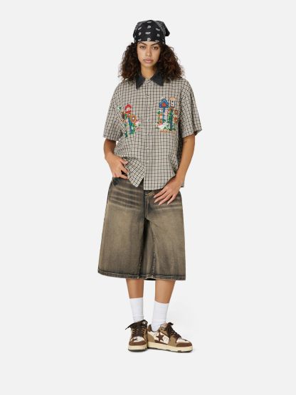 Aelfric Eden Plaid Embroidery Shirt-Limited Sale