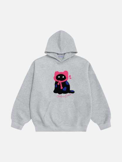 Aelfric Eden Oversized Embroidery Cat Hoodie-Limited Sale