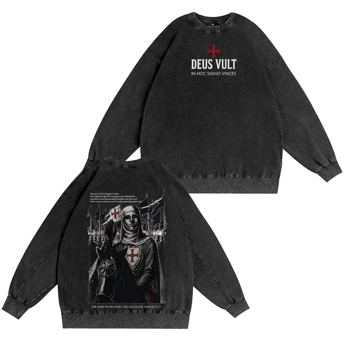 Deus Vult Baldwin IV Unisex Washed T-shirt/Crewneck/Hoodie-Limited Sale
