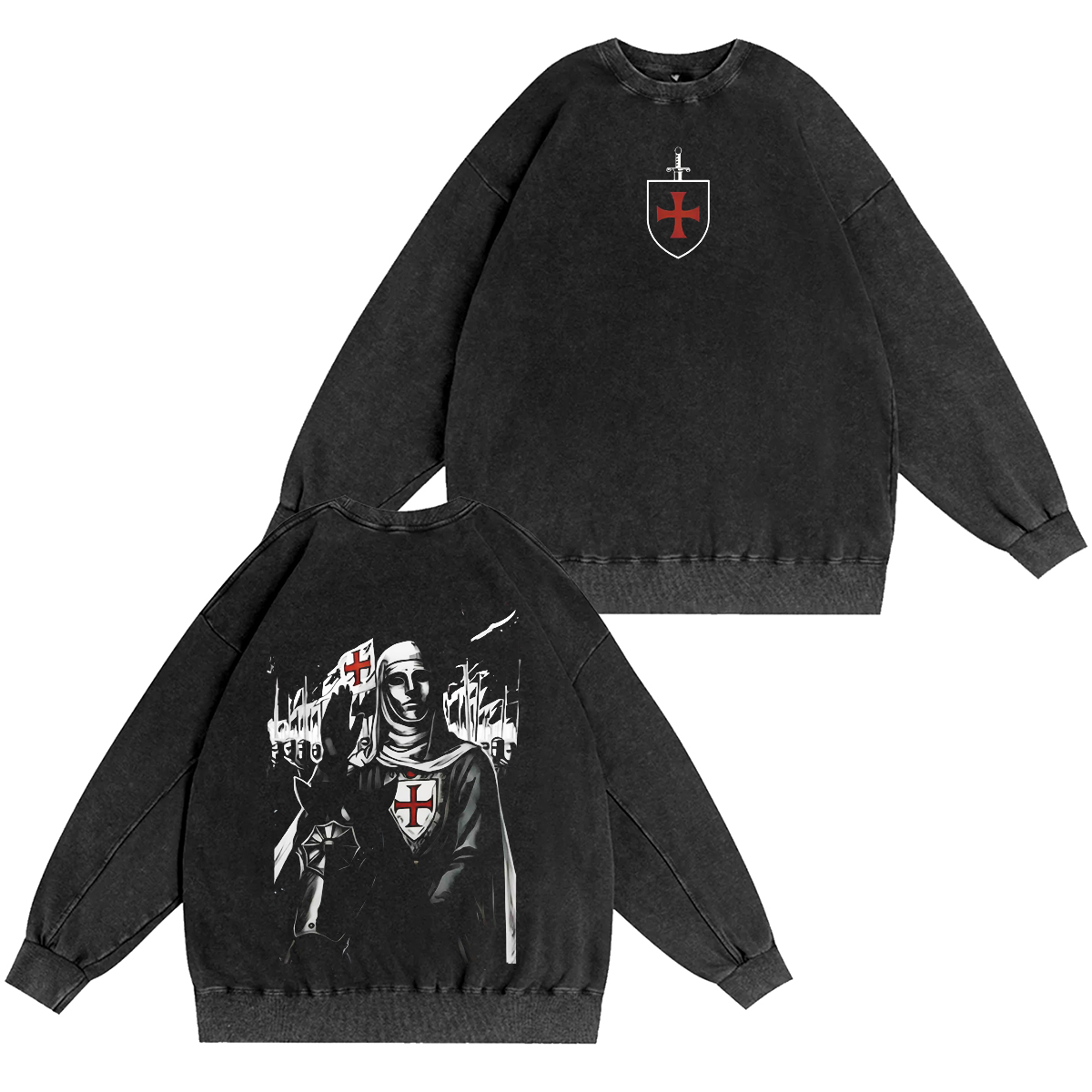 King Baldwin IV Jerusalem Unisex Washed T-shirt/Crewneck/Hoodie-Limited Sale