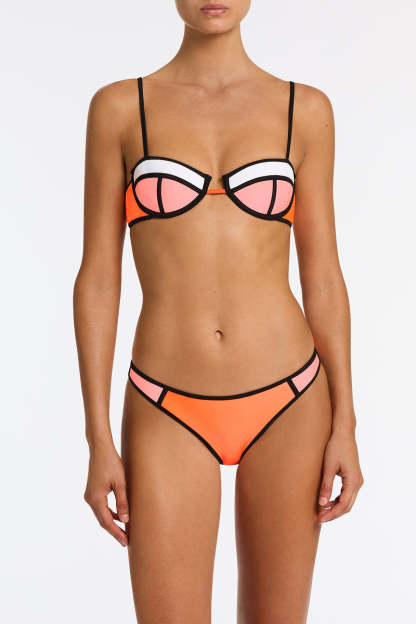 POPPY - PEACH SORBET Neoprene Balconette Bikini Set-Limited Sale