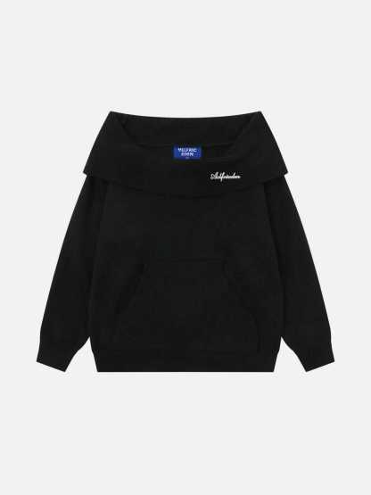 Aelfric Eden Off-The-Shoulder Hooded Sweater-Limited Sale