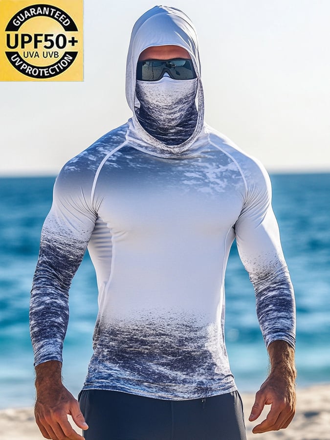 Men's Outdoor Sun Protection Breathable Cool Hooded Sun Protection Long-Sleeved Top-Limited Sale