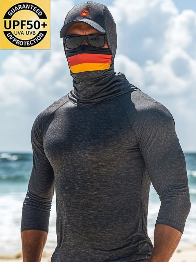 Men's Outdoor Sun Protection Breathable Cool Hooded Sun Protection Long-Sleeved Top-Limited Sale
