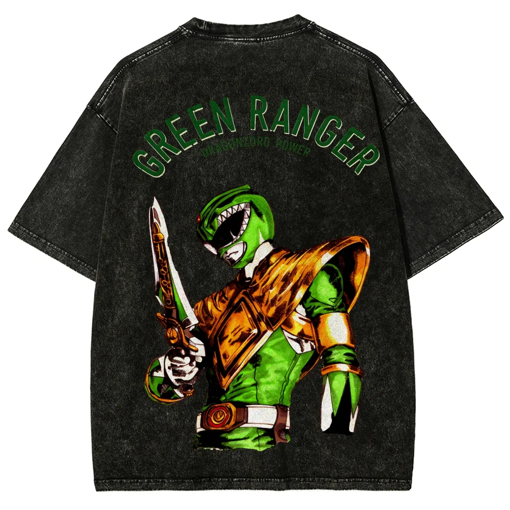 Power Rangers Unisex Fit Washed T-Shirt-Limited Sale