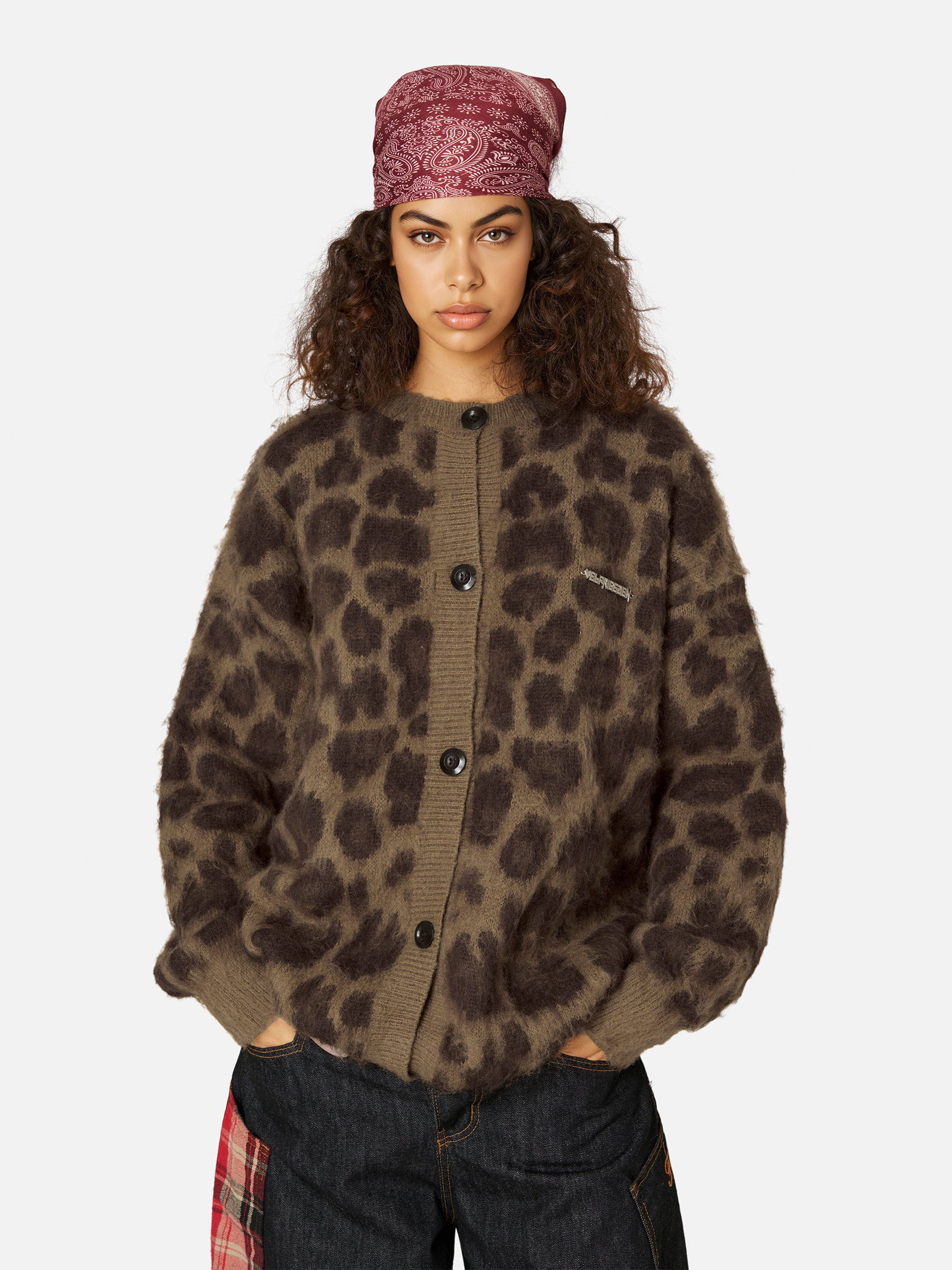 Aelfric Eden Leopard Graphic Cardigan-Limited Sale