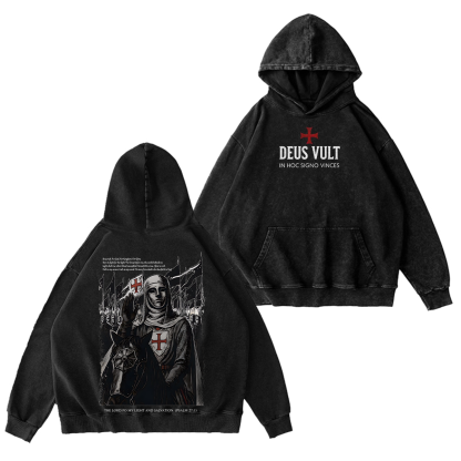 Deus Vult Baldwin IV Unisex Washed T-shirt/Crewneck/Hoodie-Limited Sale
