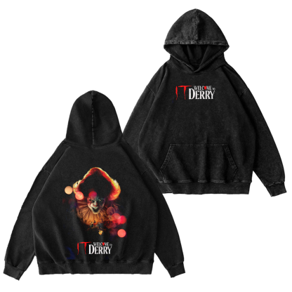 It Welcome To Derry The Curse Begins Pennywise Awakes Unisex Washed T-shirt/Crewneck/Hoodie-Limited Sale