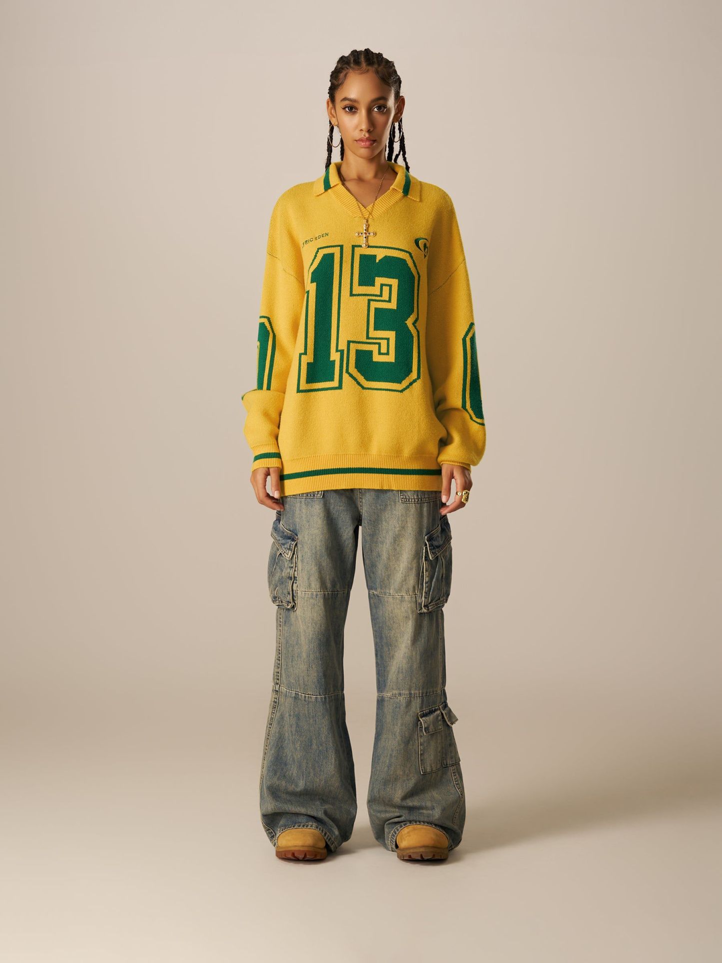 Aelfric Eden Number Graphic Polo Sweater-Limited Sale