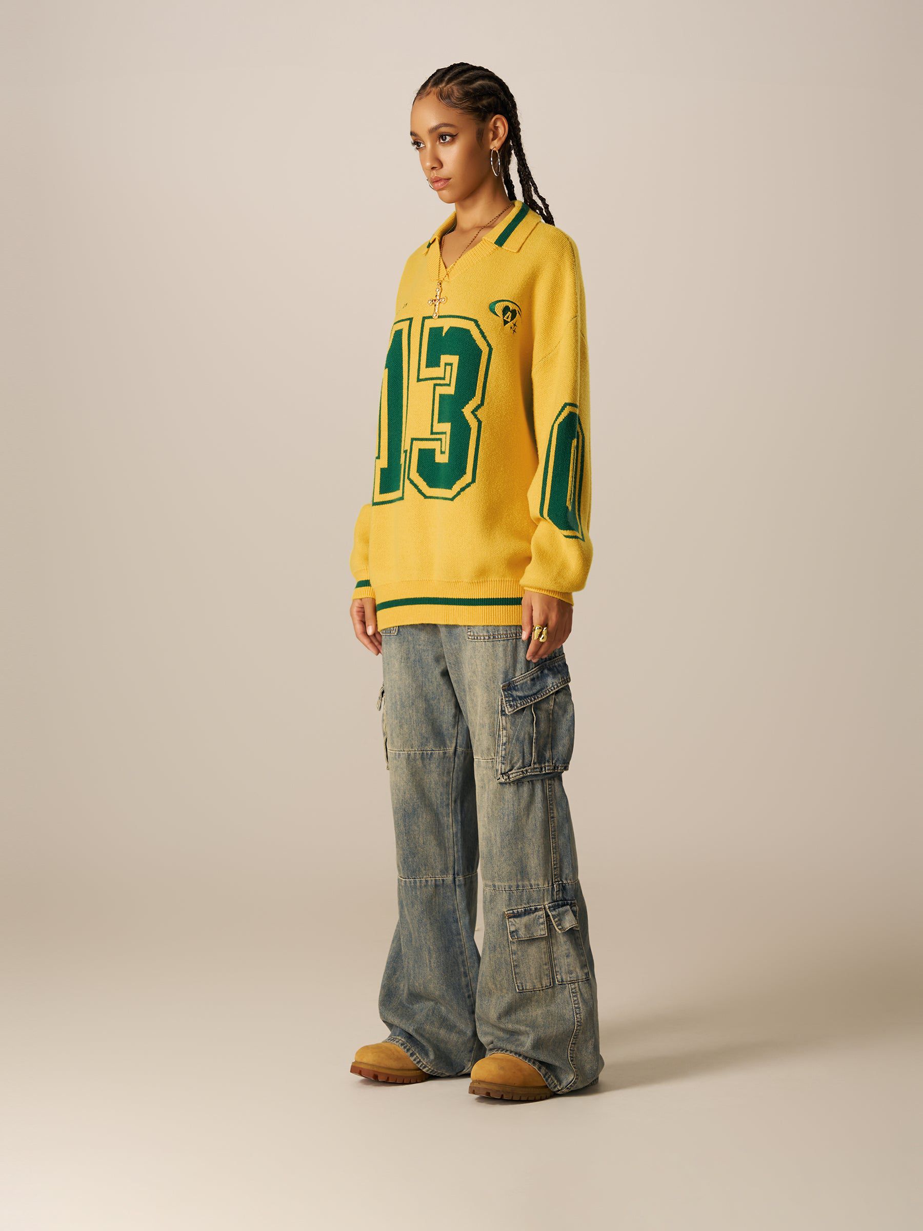 Aelfric Eden Number Graphic Polo Sweater-Limited Sale