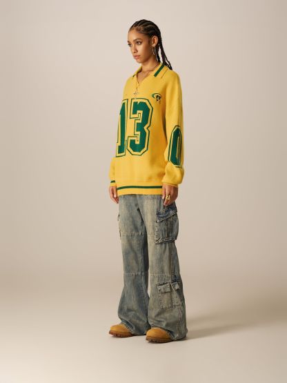 Aelfric Eden Number Graphic Polo Sweater-Limited Sale