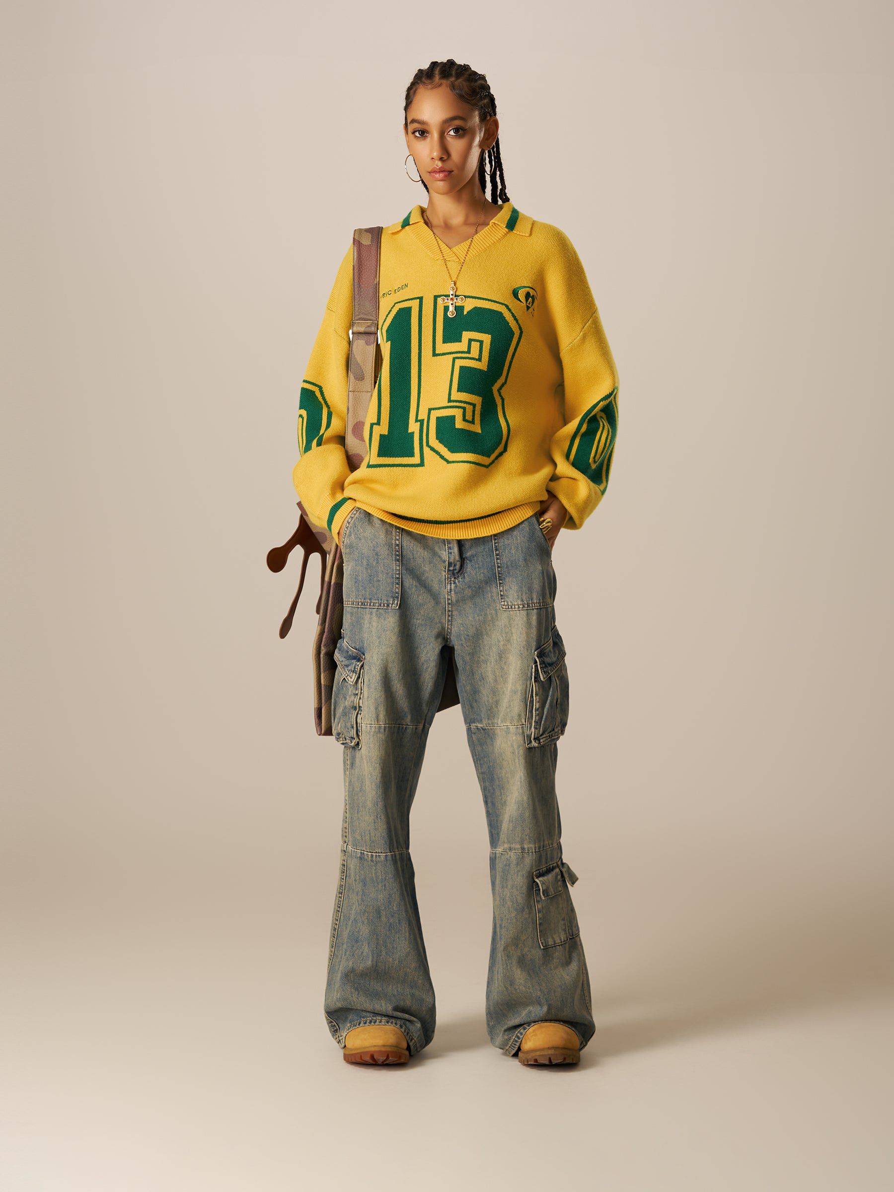 Aelfric Eden Number Graphic Polo Sweater-Limited Sale