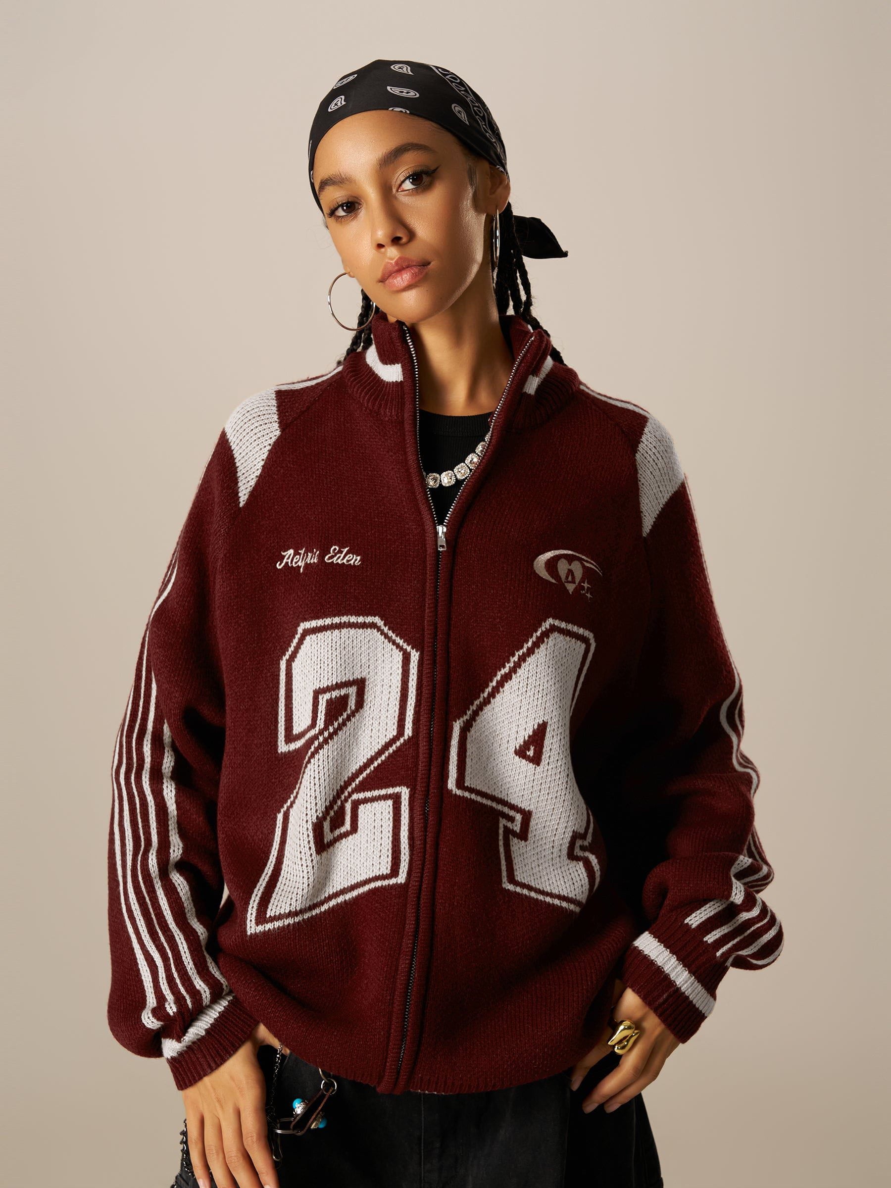 Aelfric Eden 24 Jacquard Zip Up Cardigan-Limited Sale
