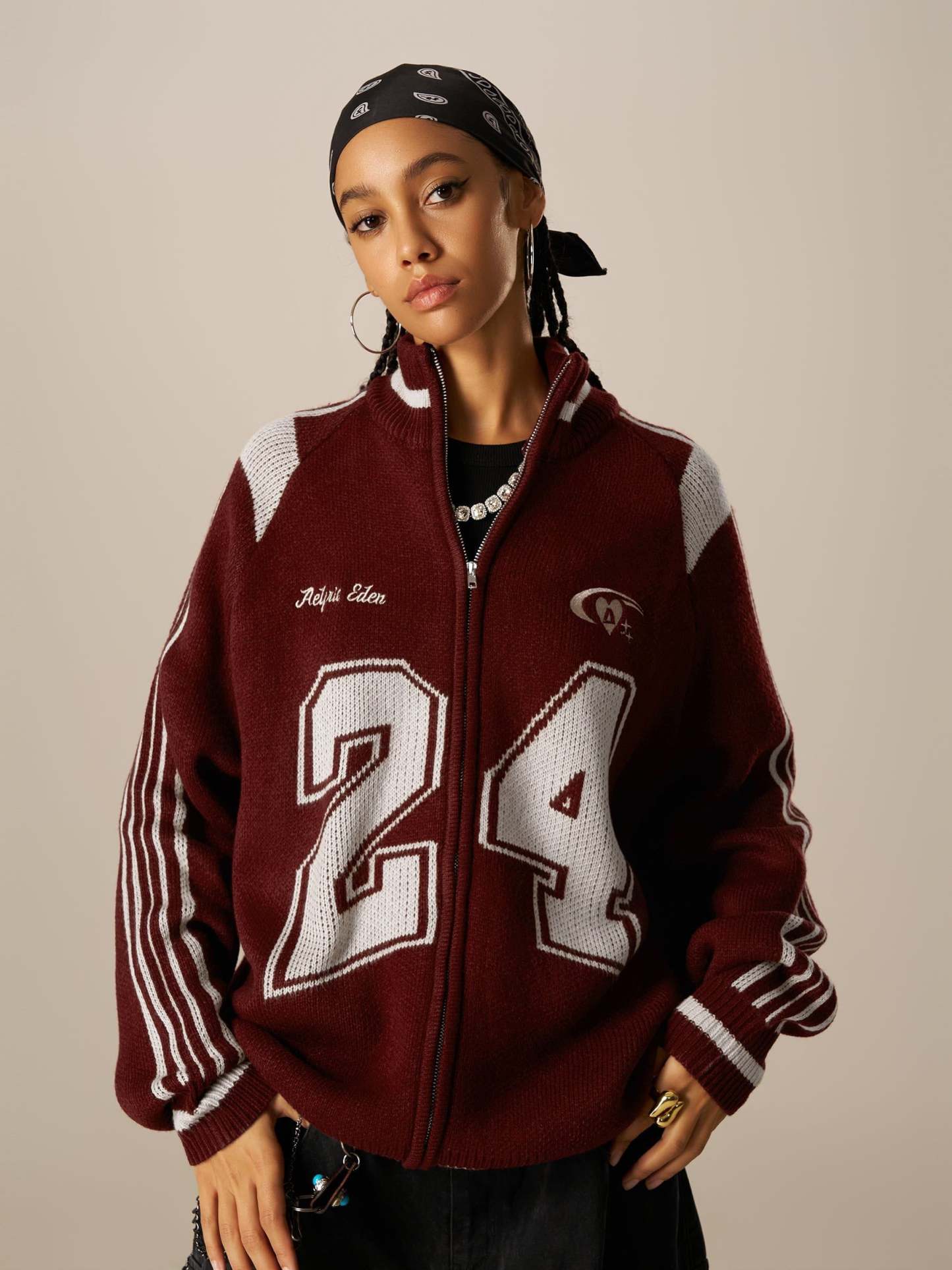 Aelfric Eden 24 Jacquard Zip Up Cardigan-Limited Sale