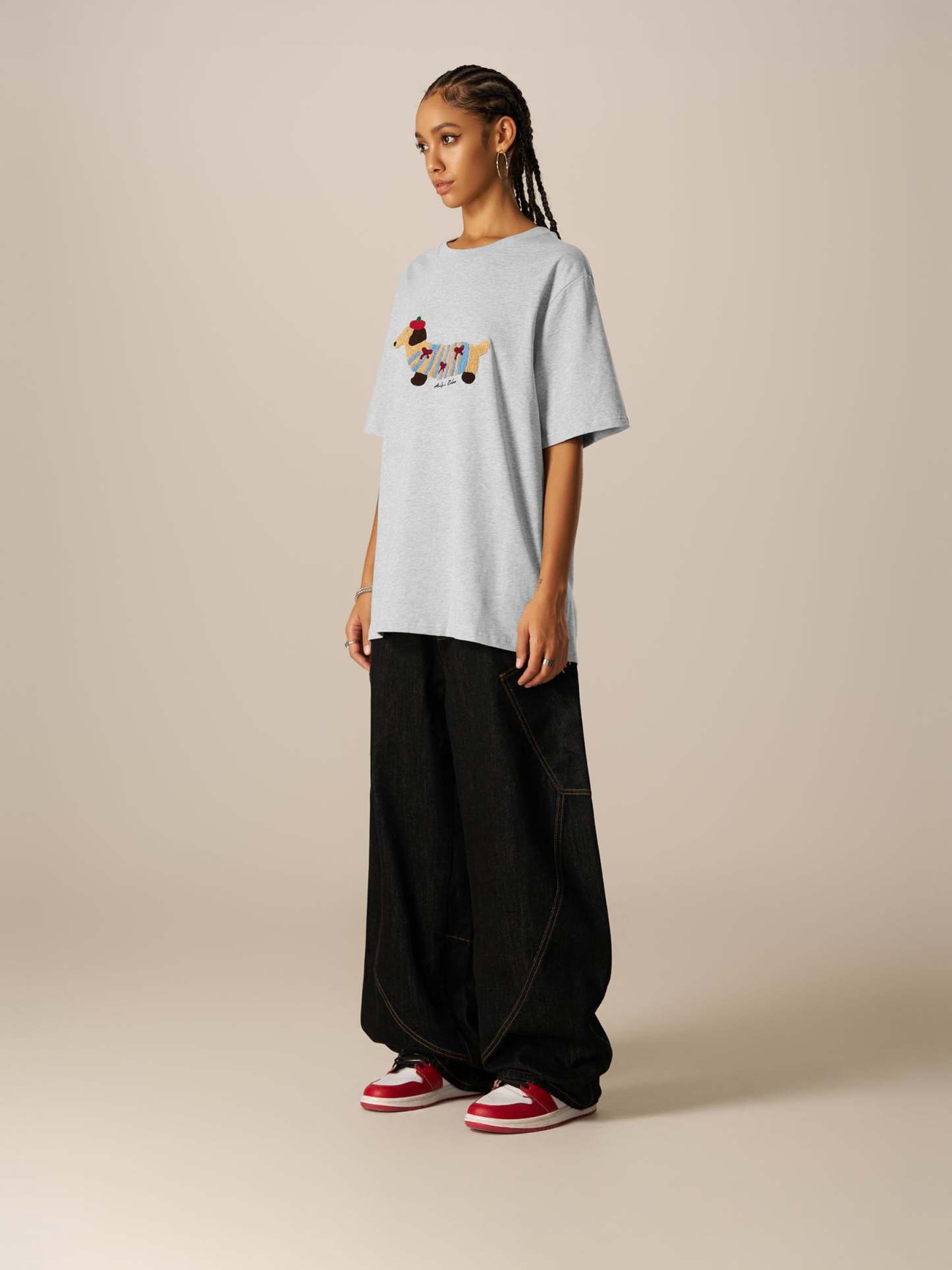 Aelfric Eden Cartoon Dog Embroidery Tee-Limited Sale