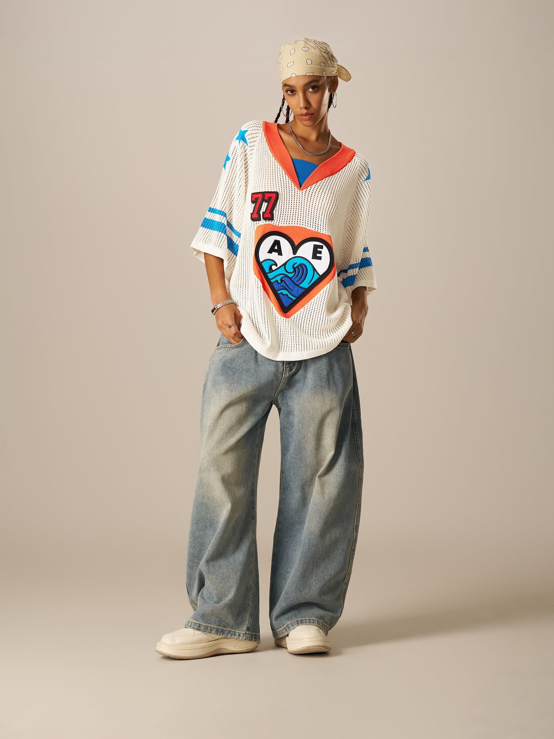Aelfric Eden 77 Mesh V-Neck Knit-Limited Sale