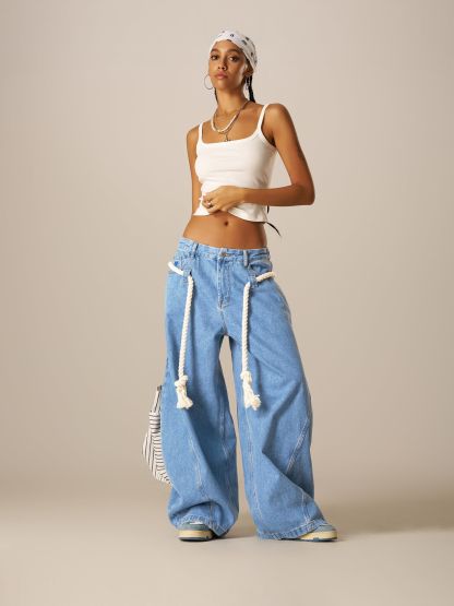 Aelfric Eden Super Baggy Drawstring Waist Jeans-Limited Sale
