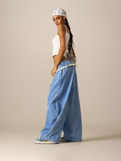 Aelfric Eden Super Baggy Drawstring Waist Jeans-Limited Sale