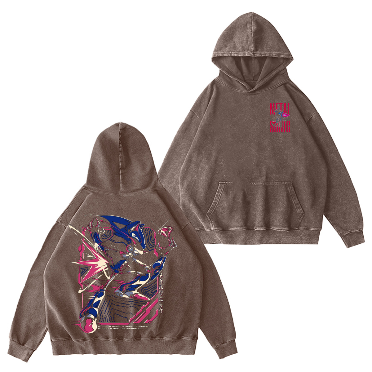 Metal Sonic Sonic the Hedgehog Washed T-shirt/Crewneck/Hoodie-Limited Sale