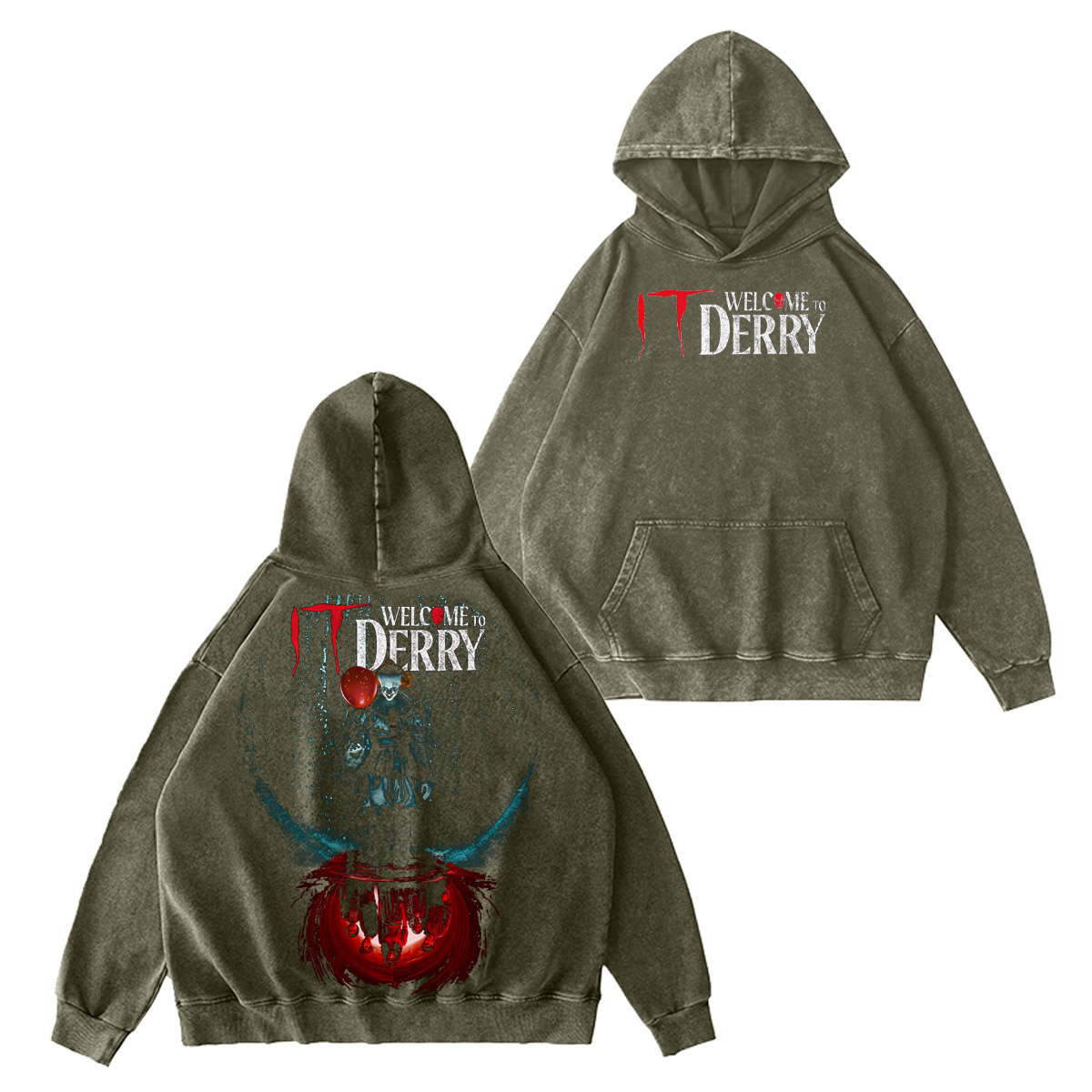 It: Welcome to Derry Vintage Washed T-shirt/Crewneck/Hoodie-Limited Sale