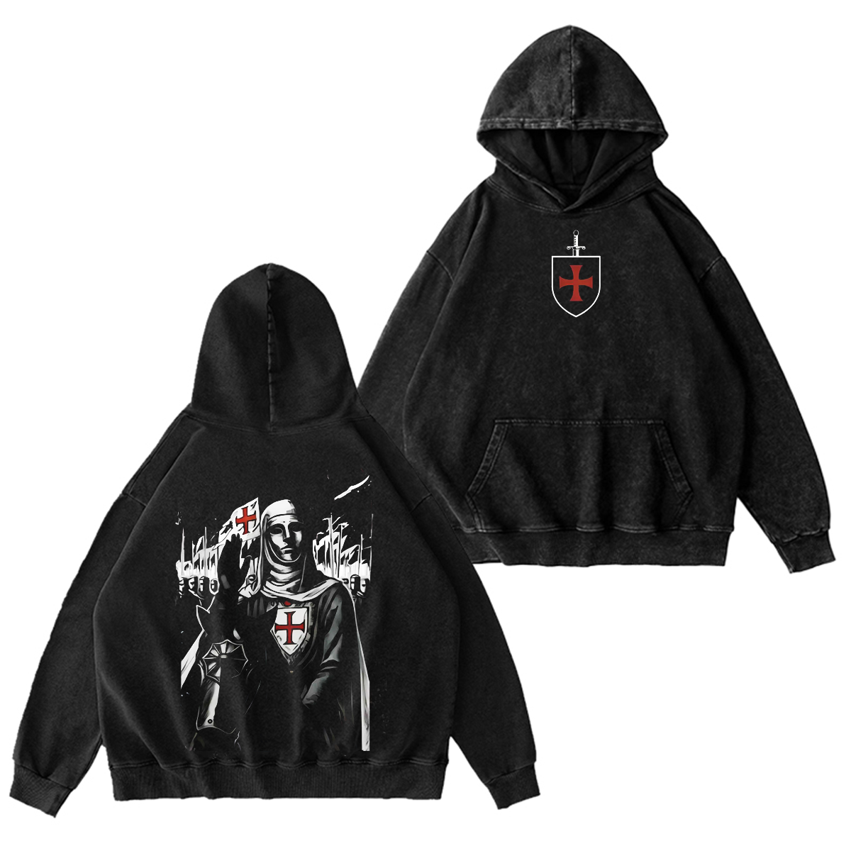 King Baldwin IV Jerusalem Unisex Washed T-shirt/Crewneck/Hoodie-Limited Sale