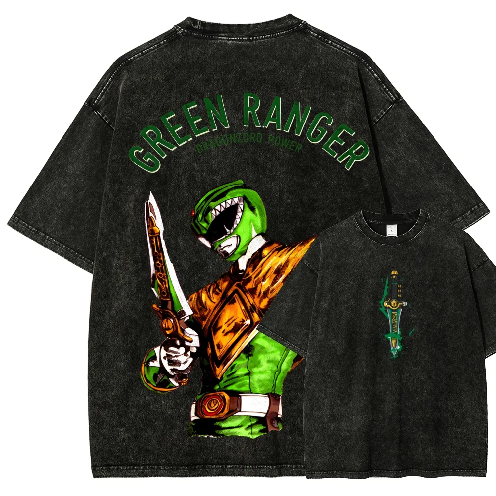 Power Rangers Unisex Fit Washed T-Shirt-Limited Sale