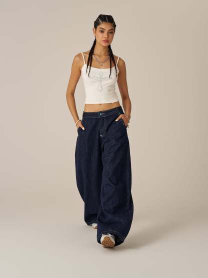 Aelfric Eden Baggy Barrel Rivet Raw Jeans-Limited Sale