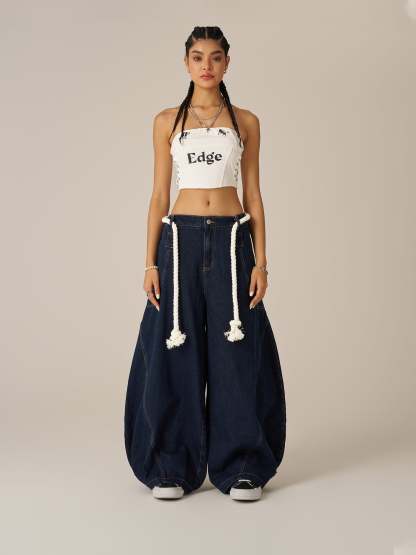 Aelfric Eden Drawstring Waist Super Baggy Jeans-Limited Sale