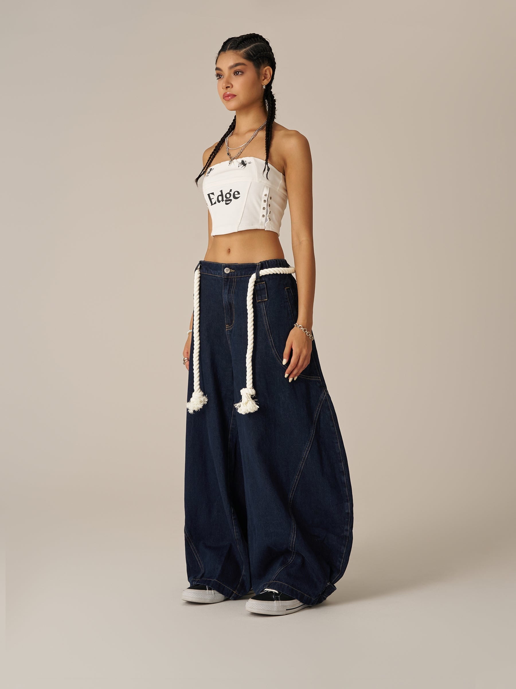 Aelfric Eden Drawstring Waist Super Baggy Jeans-Limited Sale