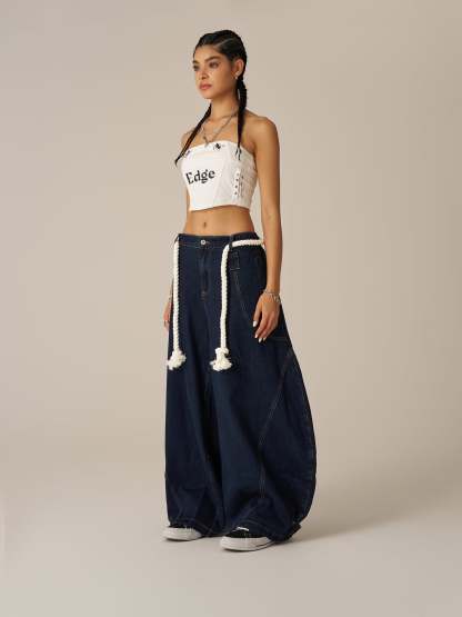 Aelfric Eden Drawstring Waist Super Baggy Jeans-Limited Sale