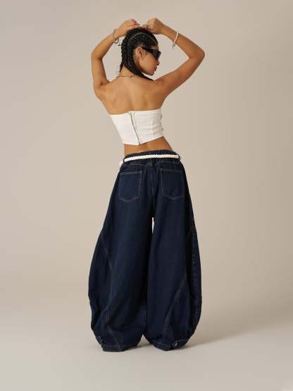 Aelfric Eden Drawstring Waist Super Baggy Jeans-Limited Sale