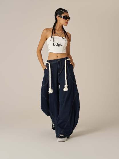 Aelfric Eden Drawstring Waist Super Baggy Jeans-Limited Sale