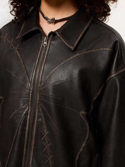 Aelfric Eden Butterfly Faux Leather Jacket-Limited Sale