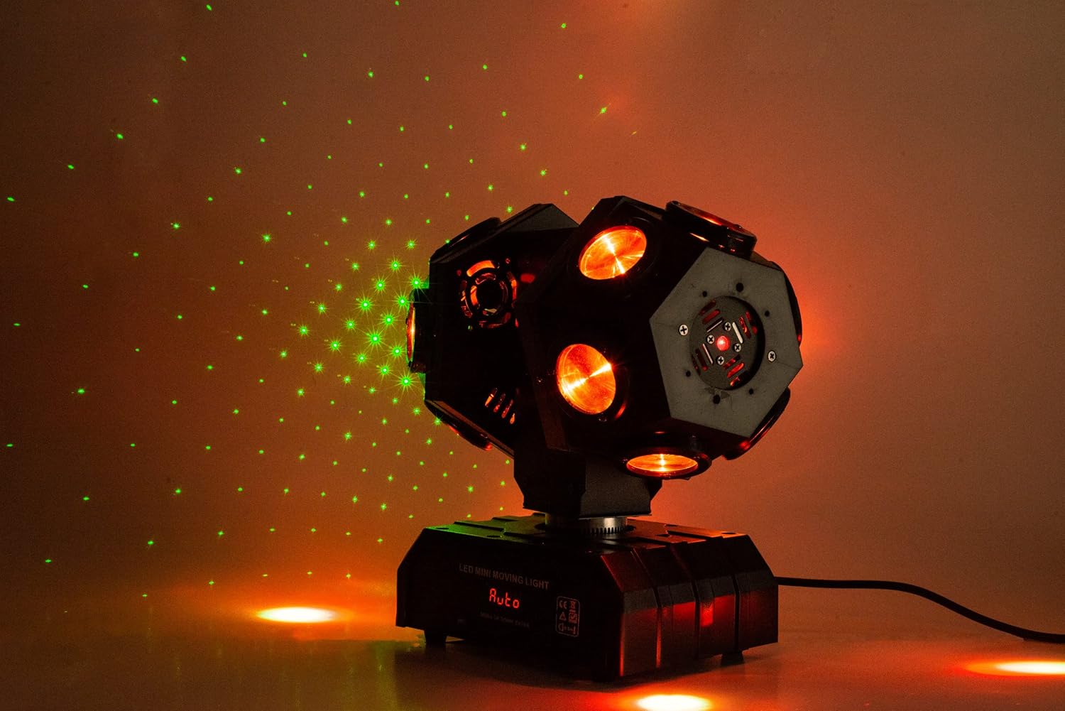 Moving Head DJ Light Party RGBW LED Beam Lights DMX 512 Strobe Light with Sound Activated 360°Rotation Stage Lighting Equipment for Events DJ KTV Disco Wedding Concert Festival