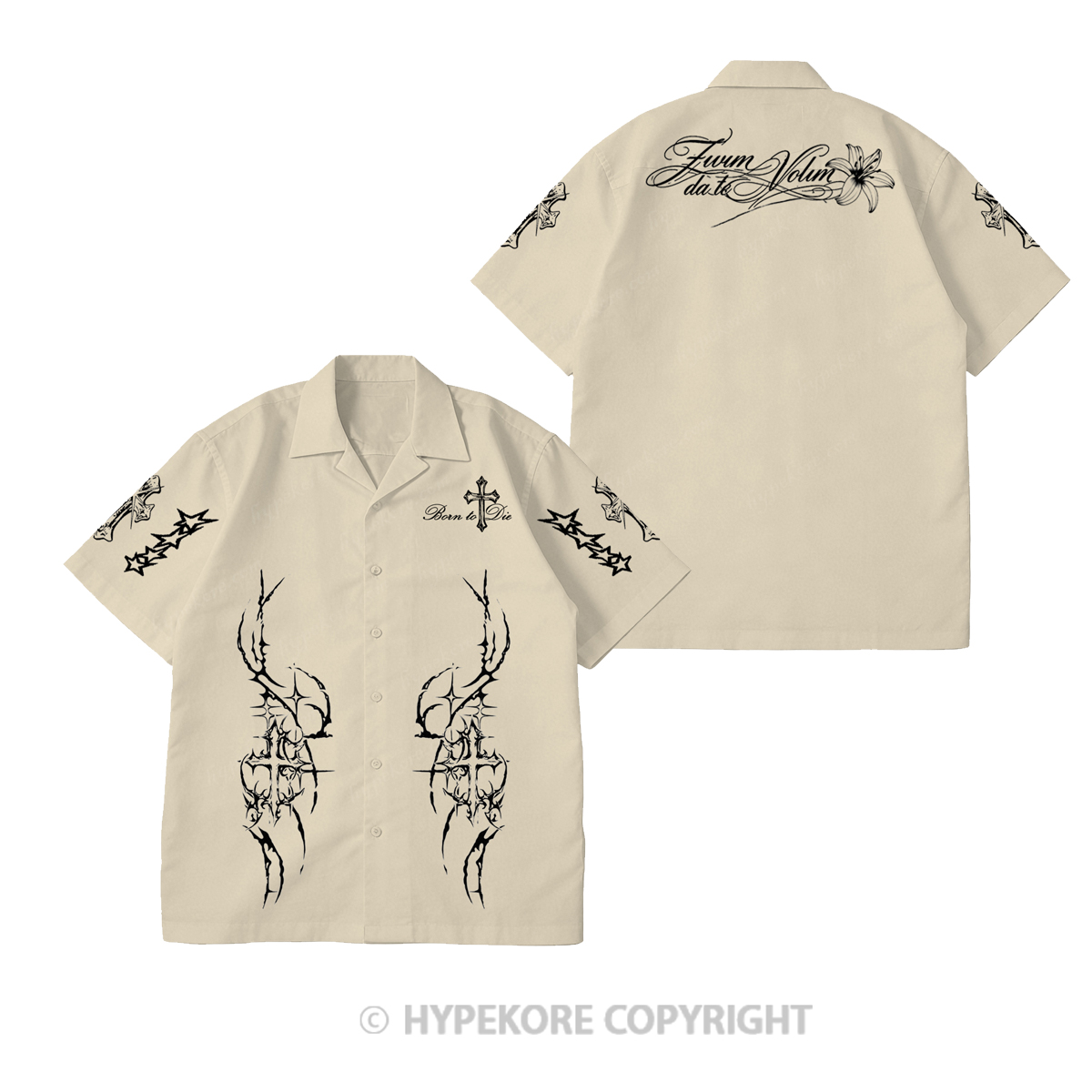 cross Cuban collar short-sleeved shirt-Limited Sale