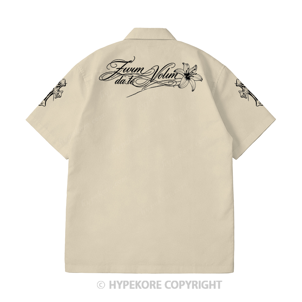 cross Cuban collar short-sleeved shirt-Limited Sale