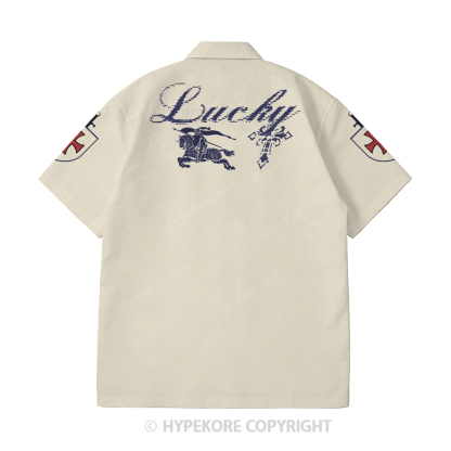 Crusader Knight Cuban collar short-sleeved shirt-Limited Sale