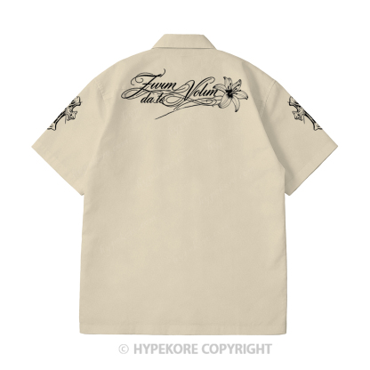 cross Cuban collar short-sleeved shirt-Limited Sale