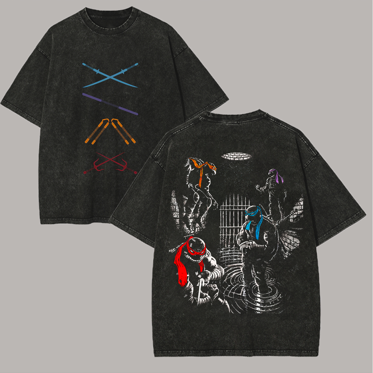 Teenage Mutant Ninja Turtles Printed Unisex Washed T-Shirt/Hoodie-Limited Sale