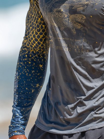 Men's Outdoor Sun Protection Breathable Cool Face Mask Hooded Printed Long-Sleeved Top-Limited Sale