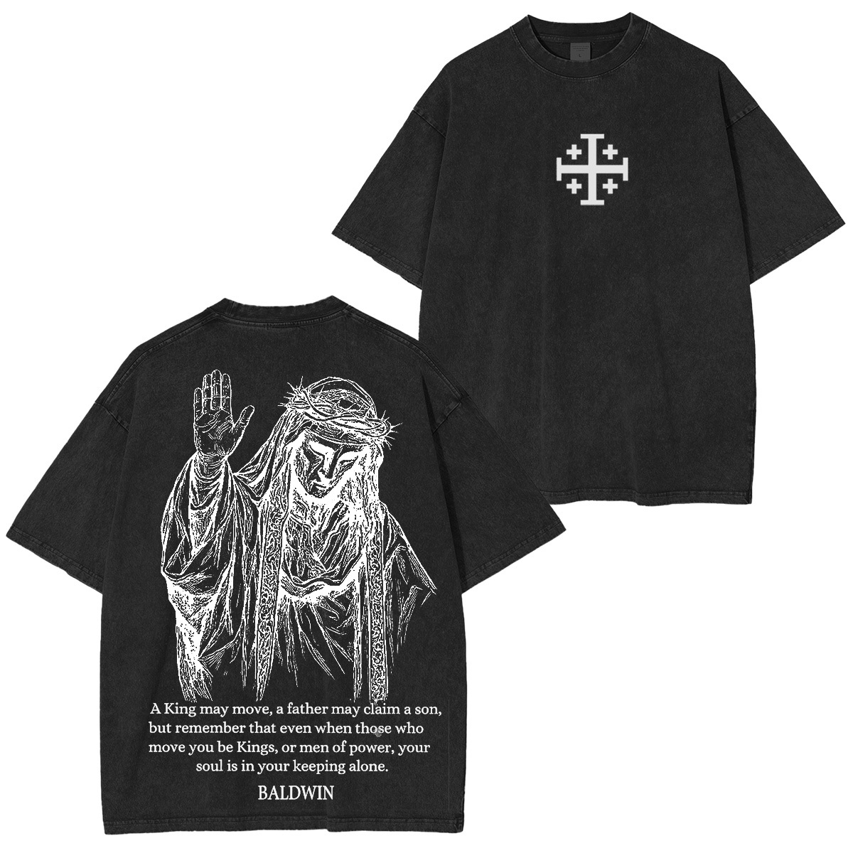 Baldwin IV never gave in to illness King of Jerusalem Washed Unisex T-Shirt-Limited Sale