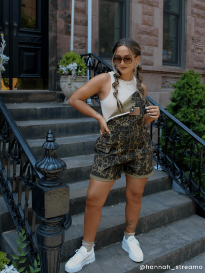 Aelfric Eden Leopard Overall Shorts-Limited Sale