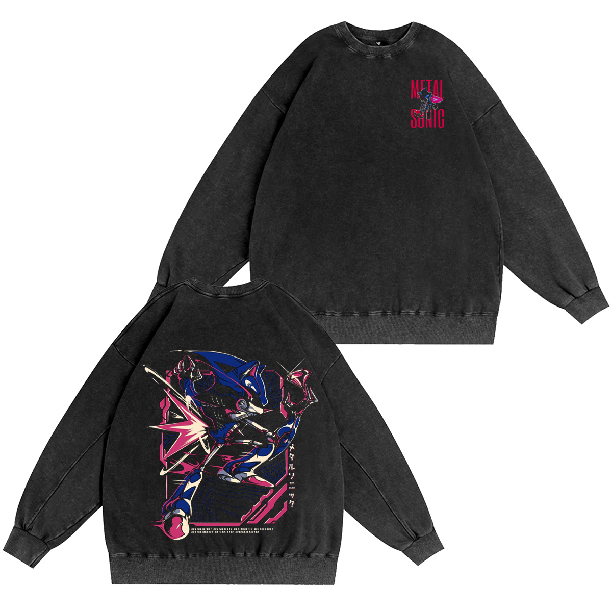 Metal Sonic Sonic the Hedgehog Washed T-shirt/Crewneck/Hoodie-Limited Sale