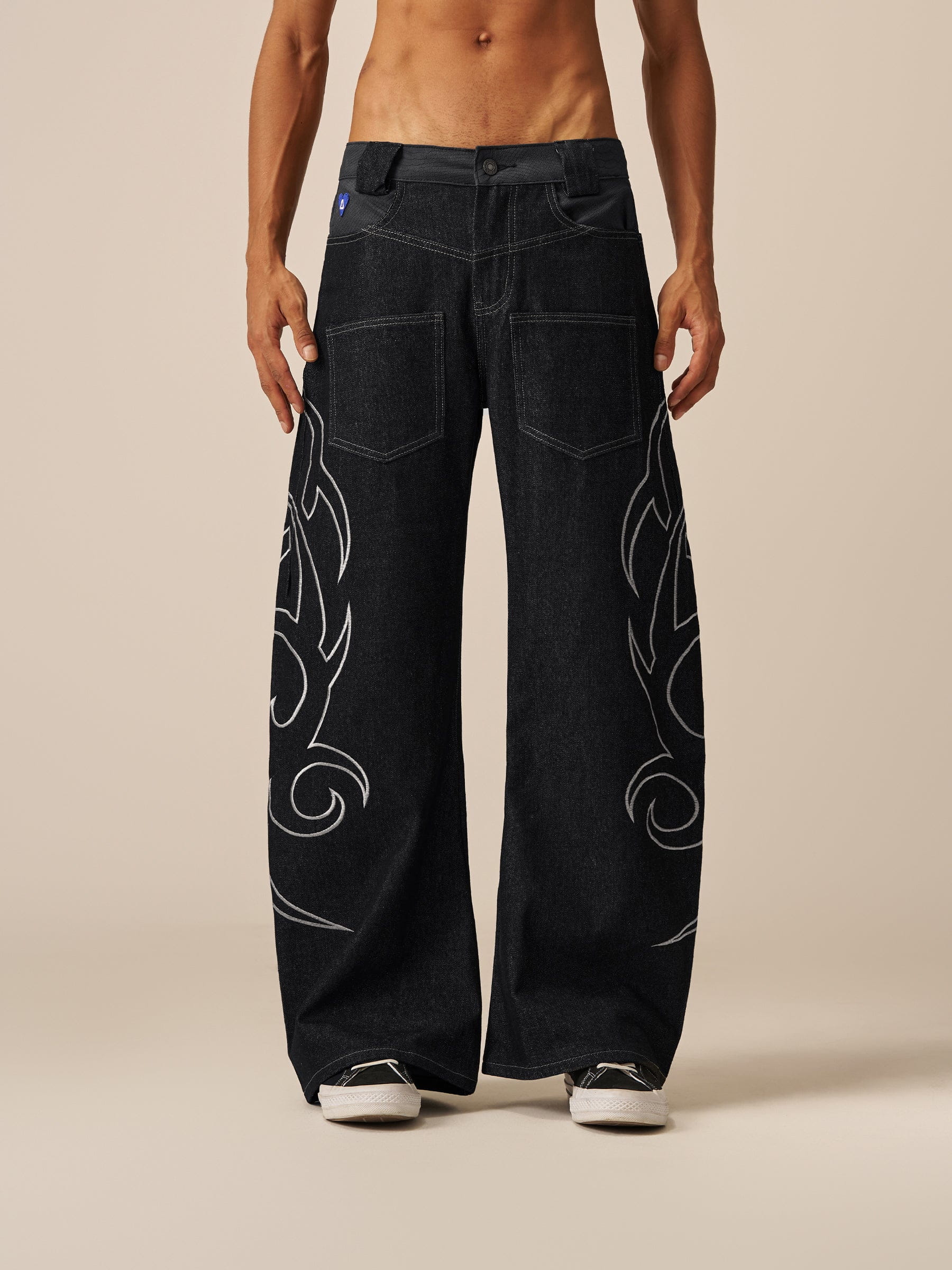 Aelfric Eden Baggy Barrel Embroidery Jeans-Limited Sale