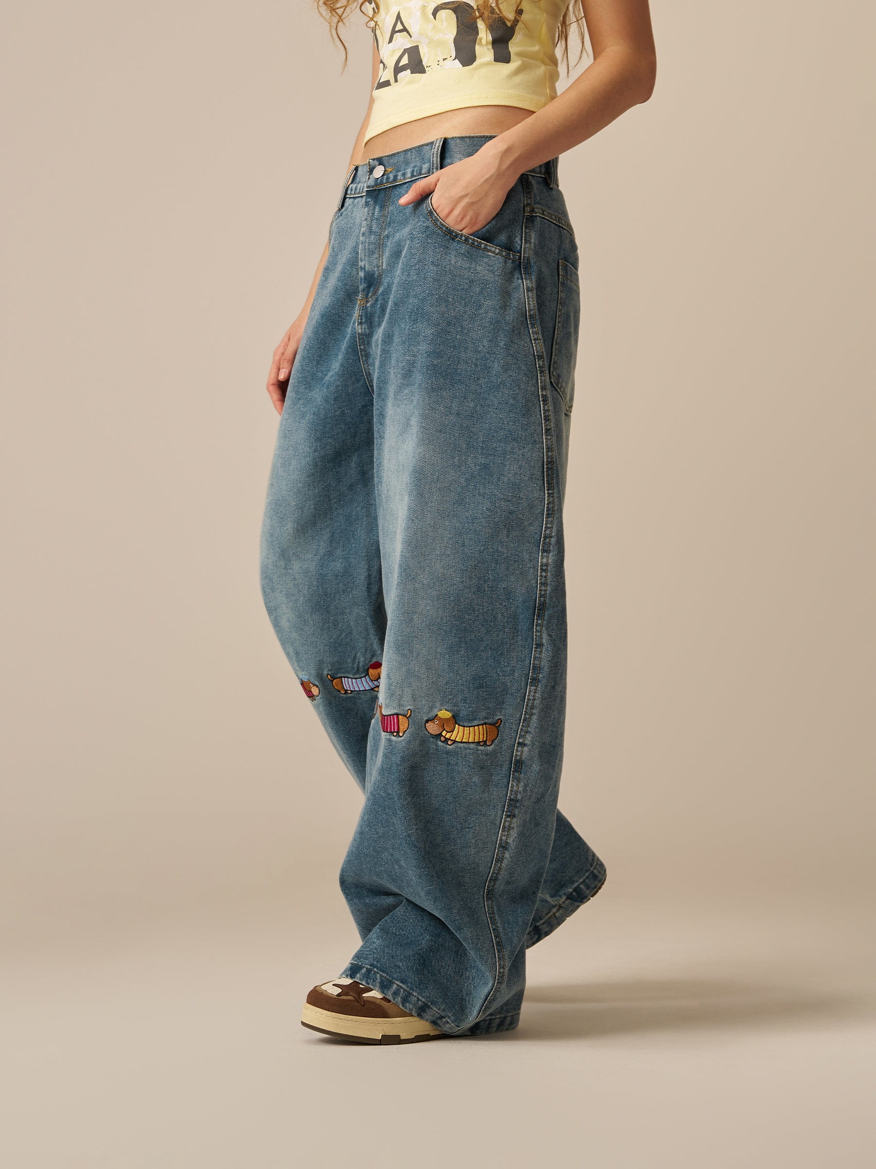 Aelfric Eden Baggy Barrel Dog Jeans-Limited Sale