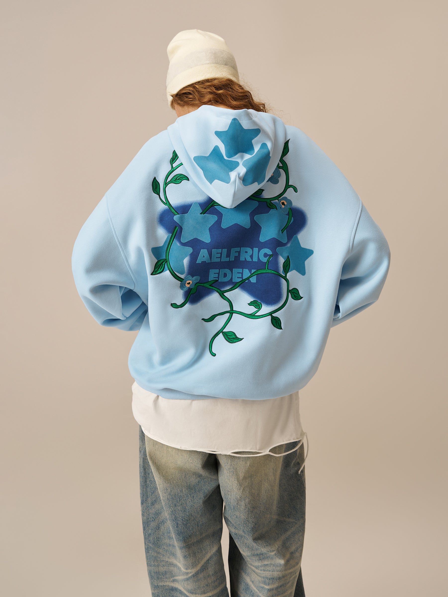 Aelfric Eden Star Rhinestone Floral Hoodie-Limited Sale