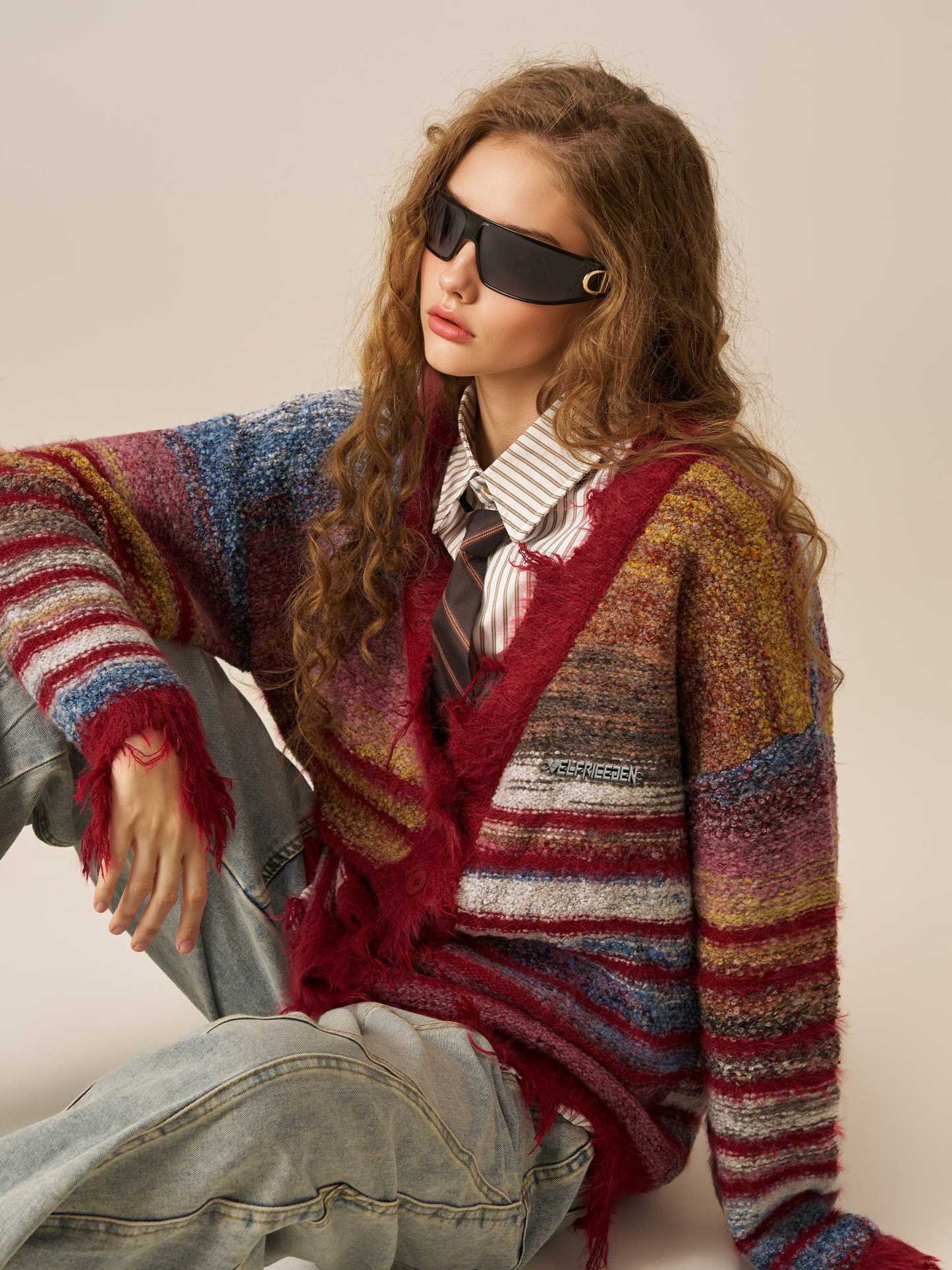 Aelfric Eden Fringe Stripe Cardigan-Limited Sale