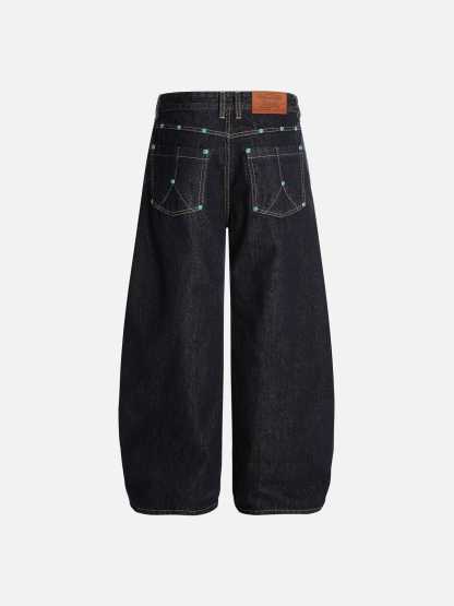 Aelfric Eden Baggy Barrel Rivet Raw Jeans-Limited Sale