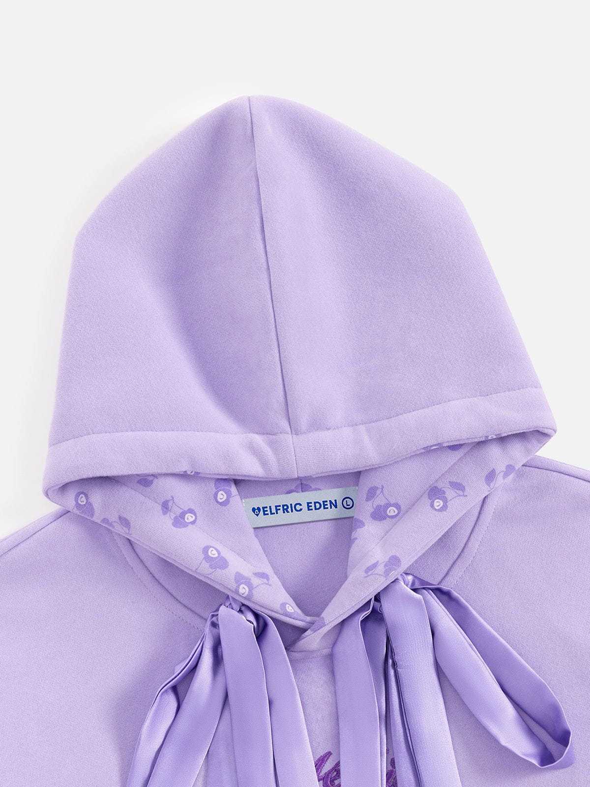 Aelfric Eden Cherry Bow Embroidery Pullover Hoodie-Limited Sale