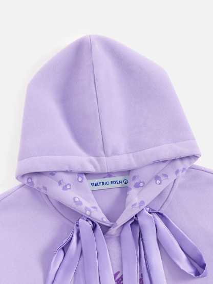 Aelfric Eden Cherry Bow Embroidery Pullover Hoodie-Limited Sale